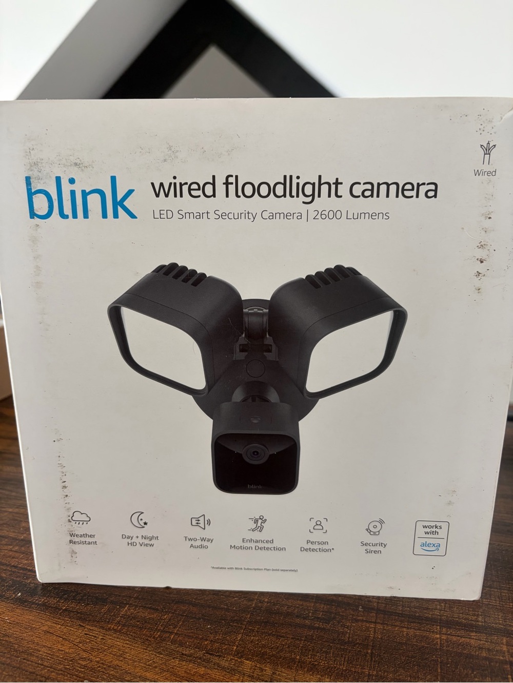 NWT Blink Wired Floodlight Camera LED Smart Security - Blackz set of 3